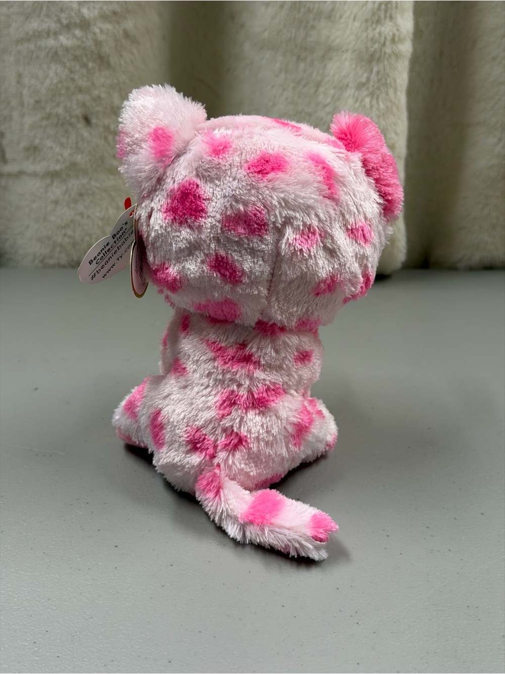 Ty Pink Polka Dot Cat Plush with Red Heart - Picture 3 of 6